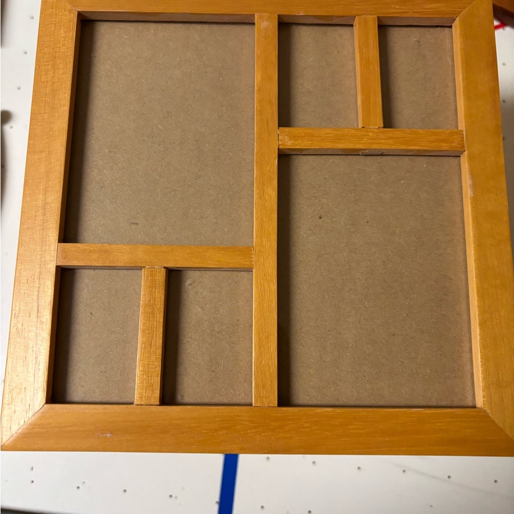 Wooden Storage Box with Picture Frame Lid